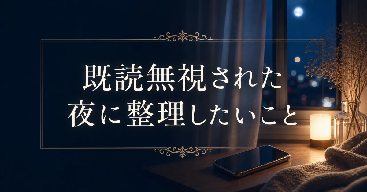 既読無視された夜に、追いLINEの前に整理したいこと