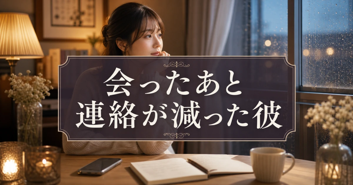 会ったあと連絡が減った彼は冷めた？次の一通を送る前に見たいこと